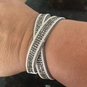 Bling Double Wrap Bracelet with Magnetic Closure